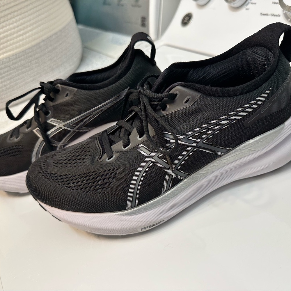 ASICS Black and White Running Shoes